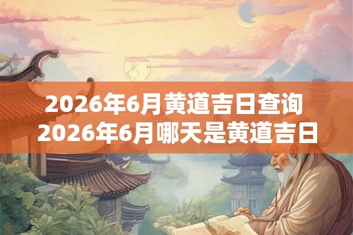 2026年6月黄道吉日查询 2026年6月哪天是黄道吉日