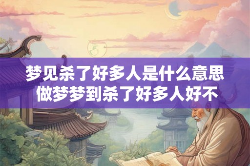梦见杀了好多人是什么意思 做梦梦到杀了好多人好不好