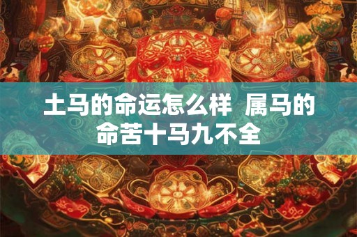 土马的命运怎么样  属马的命苦十马九不全