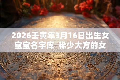 2026壬寅年3月16日出生女宝宝名字库  稀少大方的女孩名字