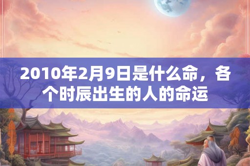 2010年2月9日是什么命，各个时辰出生的人的命运