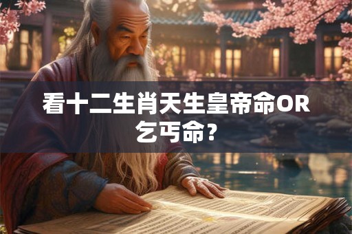 看十二生肖天生皇帝命OR乞丐命? 看十二生肖天生皇帝命OR乞丐命?