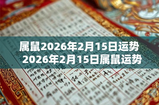 属鼠2026年2月15日运势  2026年2月15日属鼠运势详解