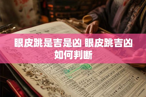 眼皮跳是吉是凶 眼皮跳吉凶如何判断
