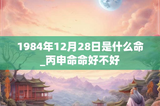 1984年12月28日是什么命_丙申命命好不好