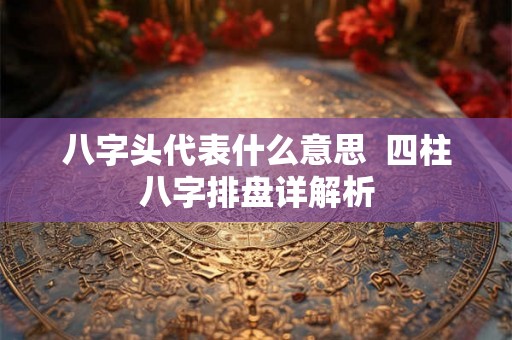 八字头代表什么意思  四柱八字排盘详解析