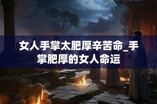 女人手掌太肥厚辛苦命_手掌肥厚的女人命运