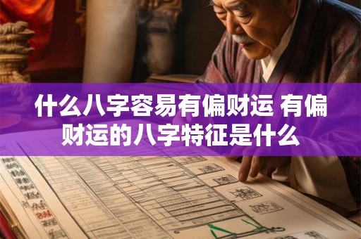 什么八字容易有偏财运 有偏财运的八字特征是什么