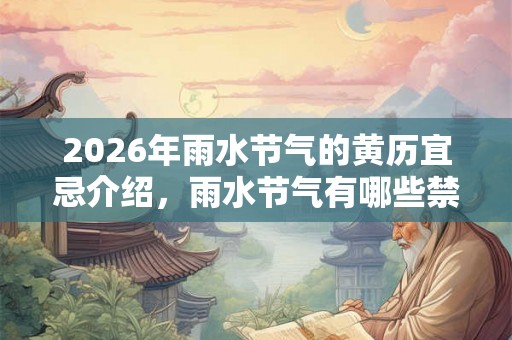 2026年雨水节气的黄历宜忌介绍,雨水节气有哪些禁忌? 2026年雨水节气的黄历宜忌介绍,雨水节气有哪些禁忌?