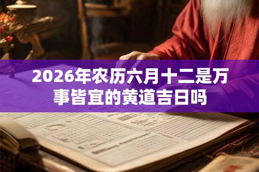 2026年农历六月十二是万事皆宜的黄道吉日吗