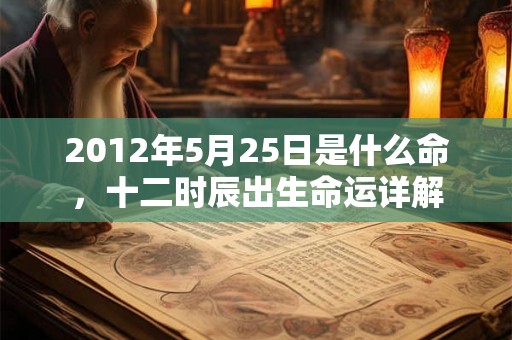2012年5月25日是什么命，十二时辰出生命运详解