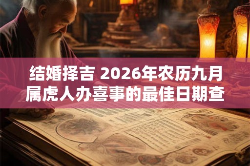 结婚择吉 2026年农历九月属虎人办喜事的最佳日期查询