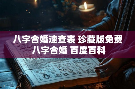 八字合婚速查表 珍藏版免费 八字合婚 百度百科