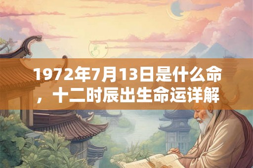 1972年7月13日是什么命,十二时辰出生命运详解 1972年7月13日是什么命,十二时辰出生命运详解