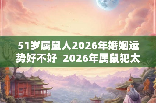 51岁属鼠人2026年婚姻运势好不好  2026年属鼠犯太岁吗