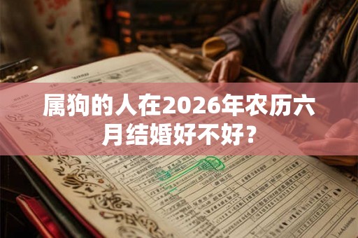 属狗的人在2026年农历六月结婚好不好？