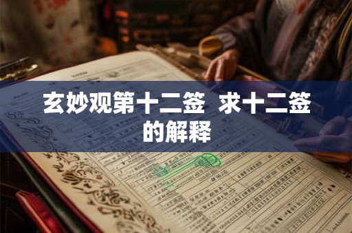 玄妙观第十二签  求十二签的解释