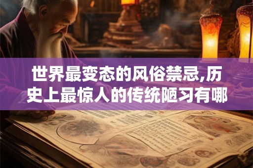 世界最变态的风俗禁忌,历史上最惊人的传统陋习有哪些？