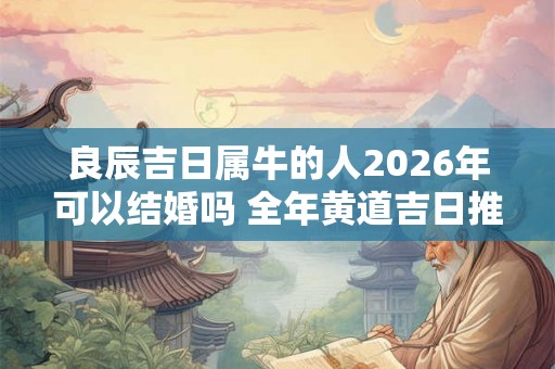良辰吉日属牛的人2026年可以结婚吗 全年黄道吉日推荐 良辰吉日属牛的人2026年可以结婚吗 全年黄道吉日推荐