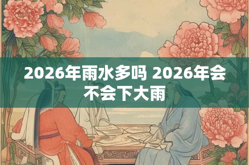 2026年雨水多吗 2026年会不会下大雨