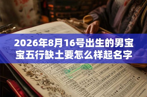 2026年8月16号出生的男宝宝五行缺土要怎么样起名字