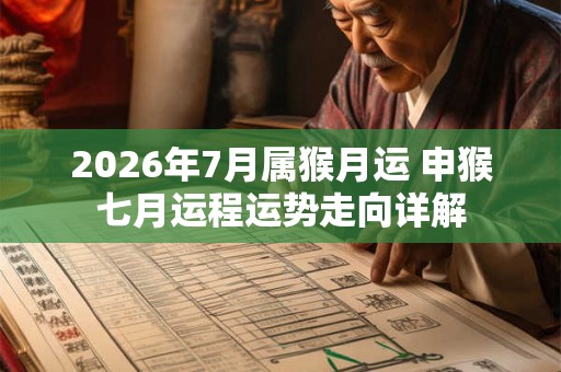 2026年7月属猴月运 申猴七月运程运势走向详解