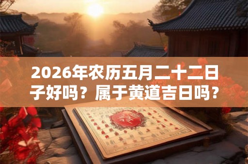 2026年农历五月二十二日子好吗？属于黄道吉日吗？