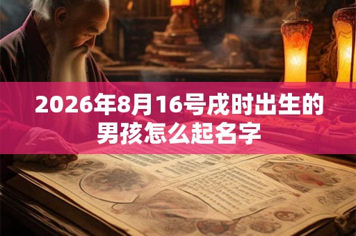 2026年8月16号戌时出生的男孩怎么起名字