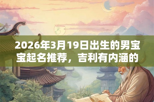 2026年3月19日出生的男宝宝起名推荐,吉利有内涵的名字 2026年3月19日出生的男宝宝起名推荐,吉利有内涵的名字