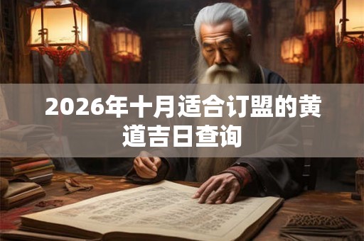2026年十月适合订盟的黄道吉日查询