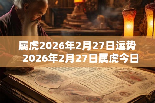 属虎2026年2月27日运势  2026年2月27日属虎今日运势