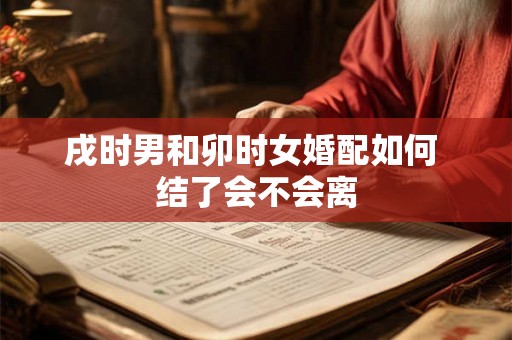 戌时男和卯时女婚配如何 结了会不会离