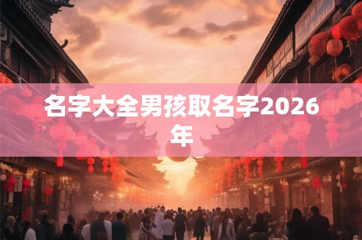 名字大全男孩取名字2026年
