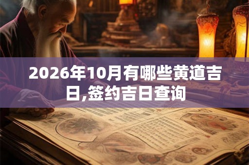 2026年10月有哪些黄道吉日,签约吉日查询