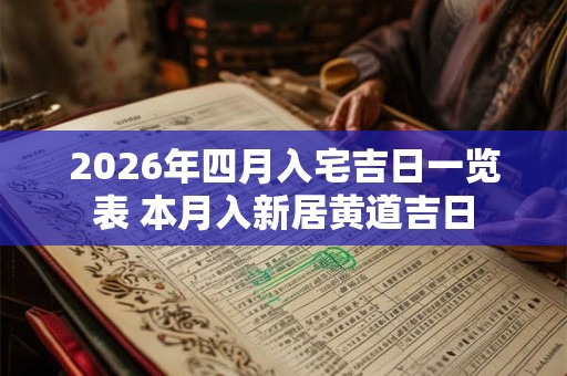 2026年四月入宅吉日一览表 本月入新居黄道吉日