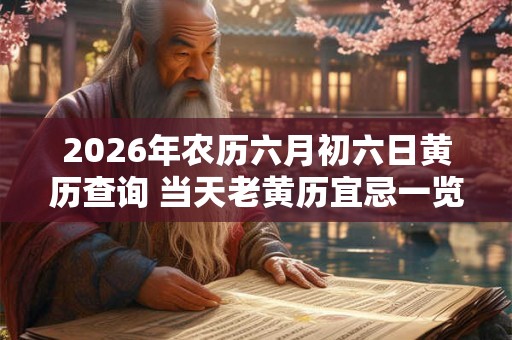 2026年农历六月初六日黄历查询 当天老黄历宜忌一览表