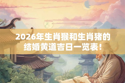 2026年生肖猴和生肖猪的结婚黄道吉日一览表！