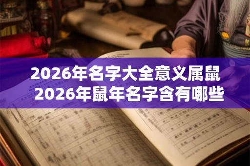 2026年名字大全意义属鼠  2026年鼠年名字含有哪些字好