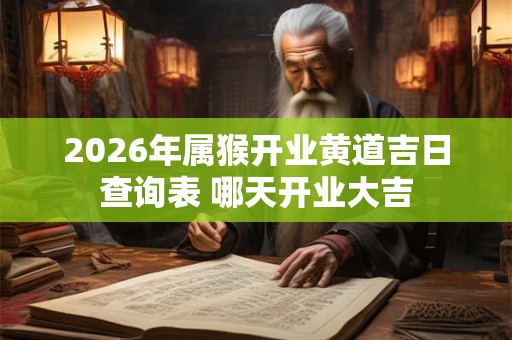 2026年属猴开业黄道吉日查询表 哪天开业大吉 2026年属猴开业黄道吉日查询表 哪天开业大吉