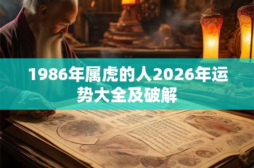 1986年属虎的人2026年运势大全及破解
