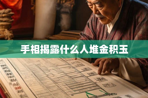 手相揭露什么人堆金积玉