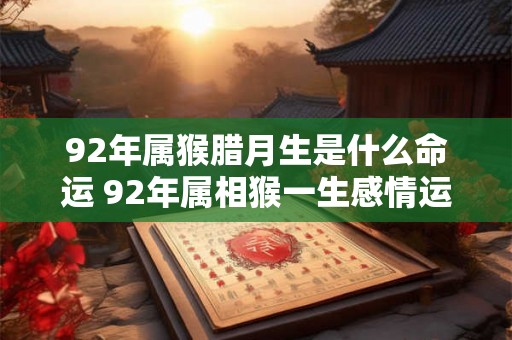 92年属猴腊月生是什么命运 92年属相猴一生感情运势