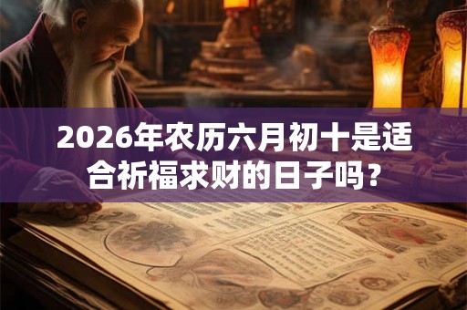 2026年农历六月初十是适合祈福求财的日子吗？