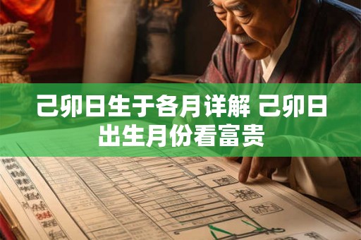 己卯日生于各月详解 己卯日出生月份看富贵 己卯日生于各月详解 己卯日出生月份看富贵