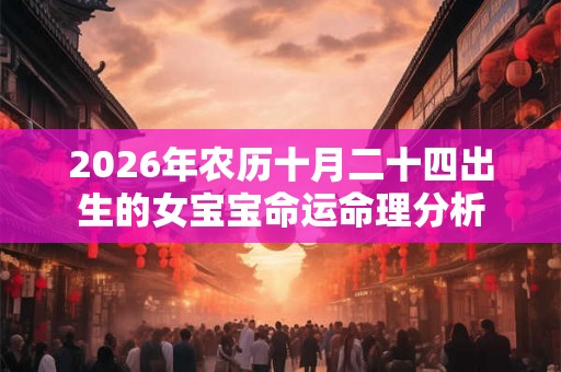 2026年农历十月二十四出生的女宝宝命运命理分析
