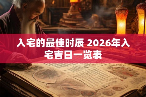 入宅的最佳时辰 2026年入宅吉日一览表 入宅的最佳时辰 2026年入宅吉日一览表
