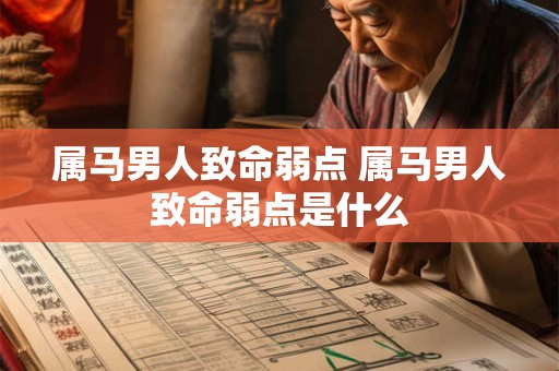 属马男人致命弱点 属马男人致命弱点是什么