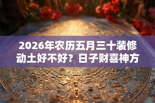 2026年农历五月三十装修动土好不好?日子财喜神方位? 2026年农历五月三十装修动土好不好?日子财喜神方位?