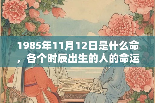 1985年11月12日是什么命，各个时辰出生的人的命运