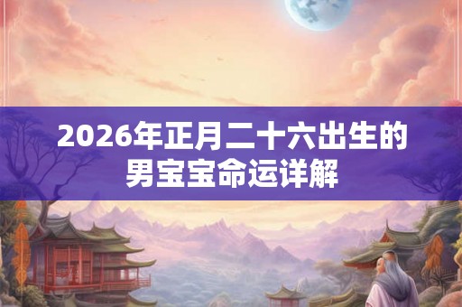 2026年正月二十六出生的男宝宝命运详解